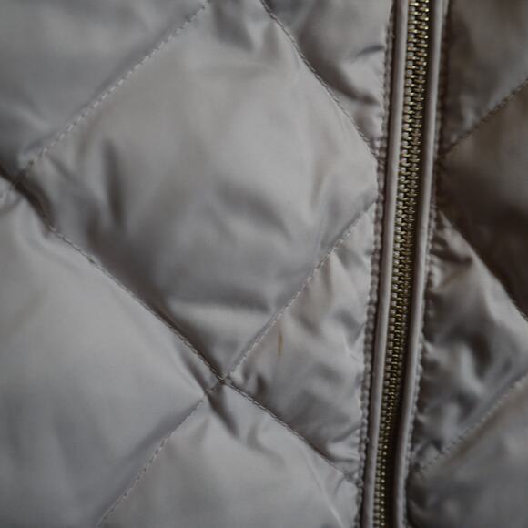 Kenneth Cole Reaction Womens Quilted Long Down Jacket Size Medium Cream Zip Up - Picture 4 of 11